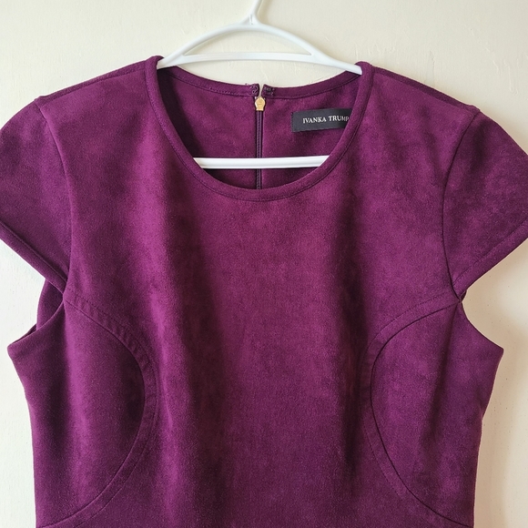 IVANKA TRUMP Velvet Purple Fit and Flare Dress 8 - Picture 4 of 11